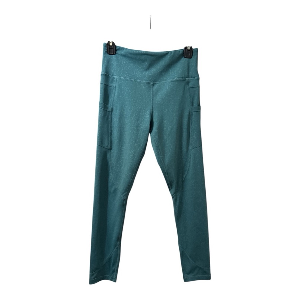 ZYIA ACTIVE Bluish Green Marble Pocket Leggings LIKE NEW Size 6-8 Workout Yoga